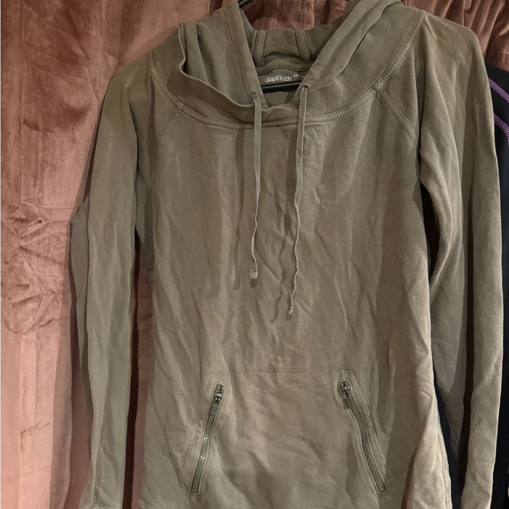 Olive Green Women's Hoodie by gap body and black with purple trim gap body tops